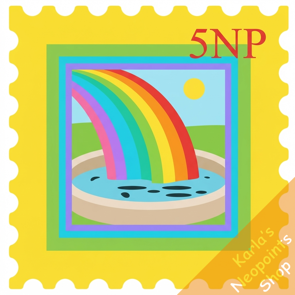 Super Bright Rainbow Pool Stamp