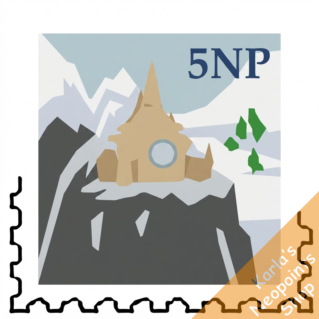 Terror Mountain Scene Stamp