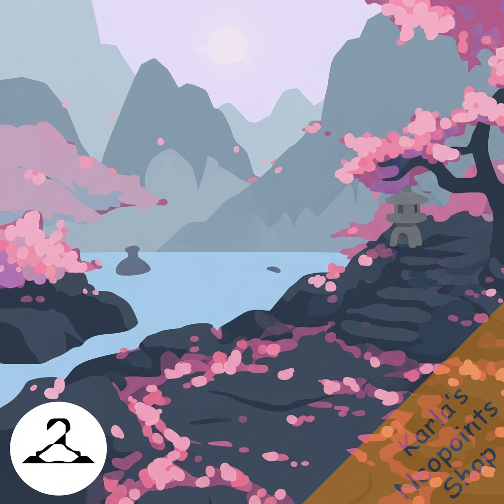 Cherry Blossom Forest Mountain Background