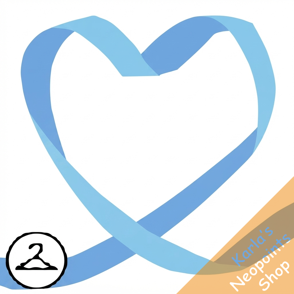 Blue Heart Ribbon Trinket