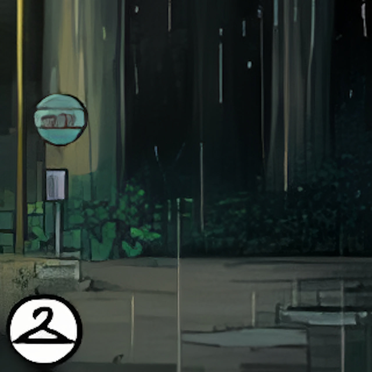 Raining Bus Stop Background