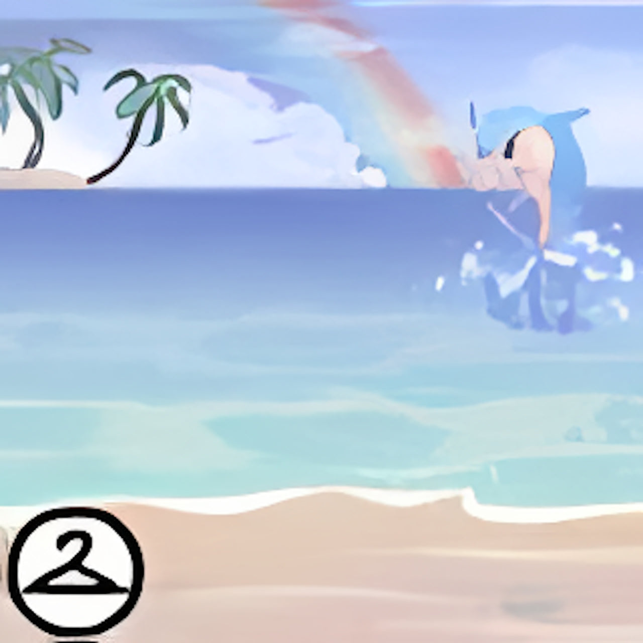 Dyeworks Blue: Splashing Flotsam Beach Background