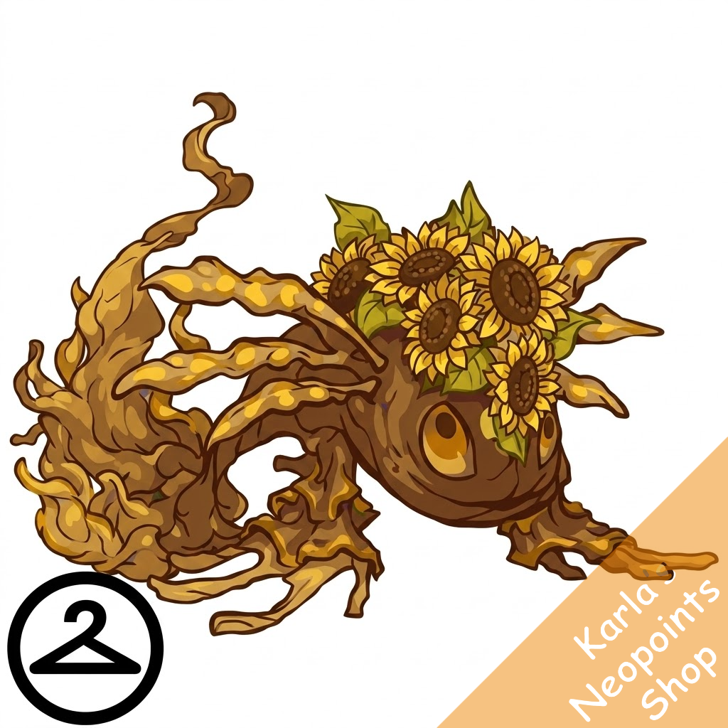 Prismatic Sunflower: Blooming Woodland Koi