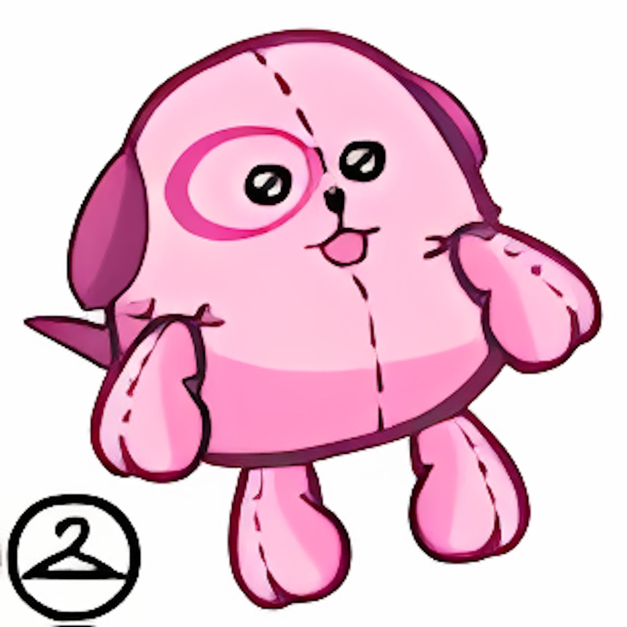 Dyeworks Pink: Baby Overstuffed Warf Plushie
