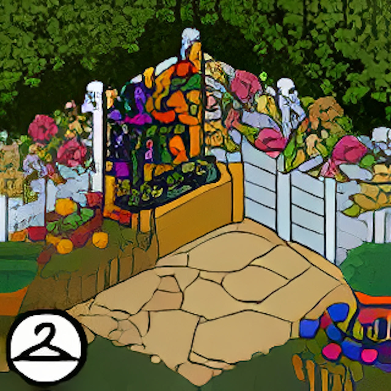 Pixel Habbo Hotel Cosy Garden Background