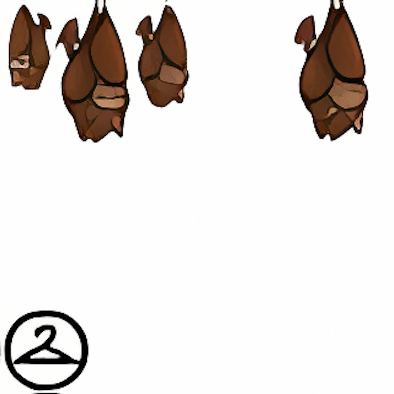 Dyeworks Brown: Hanging Bats Trinket