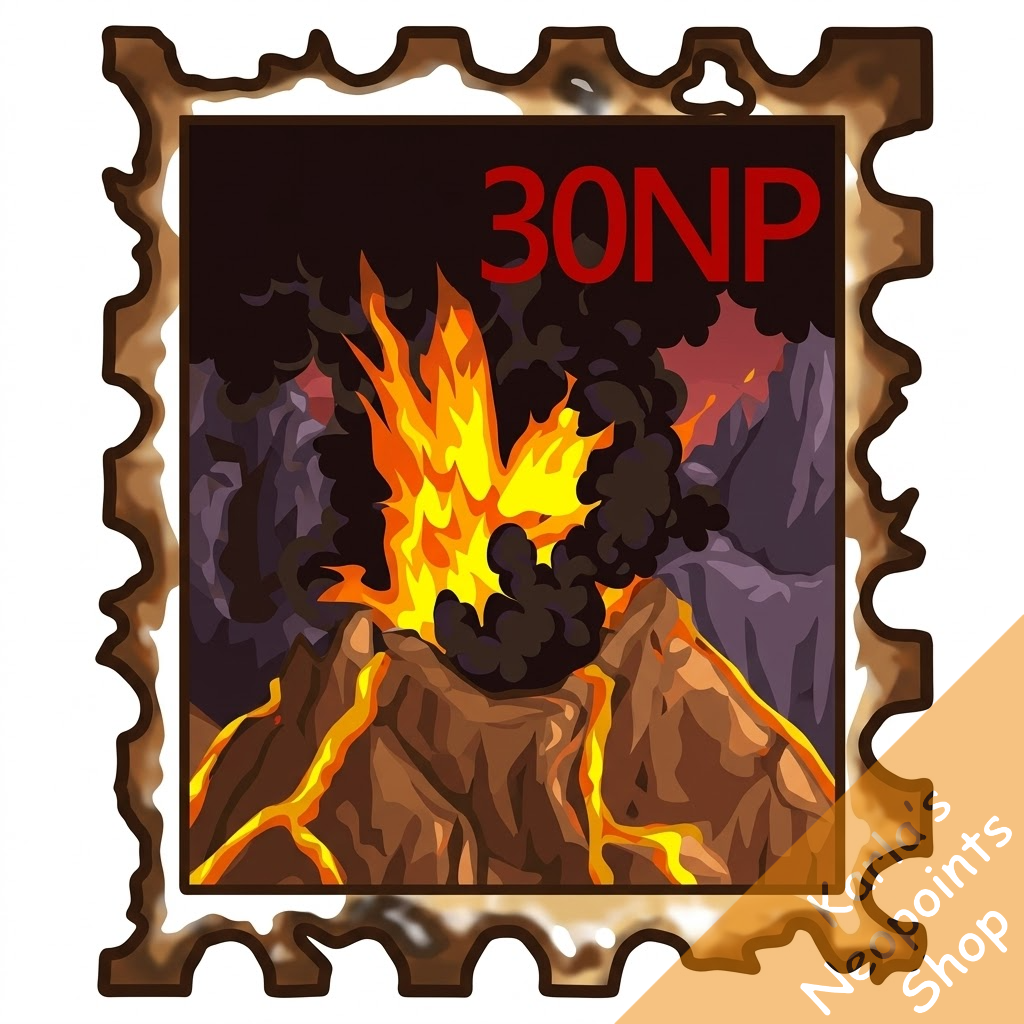 Singed Tyrannian Volcano Stamp