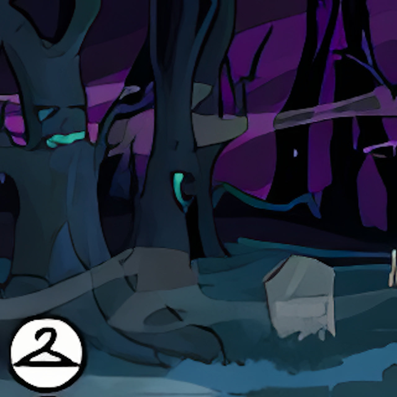 Misty Haunted Woods Trees Background