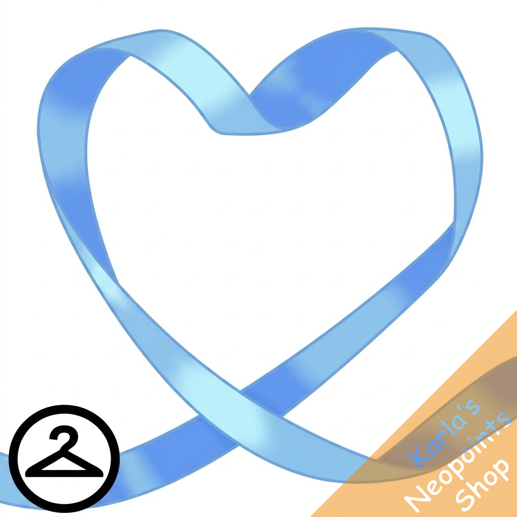 Blue Heart Ribbon Trinket