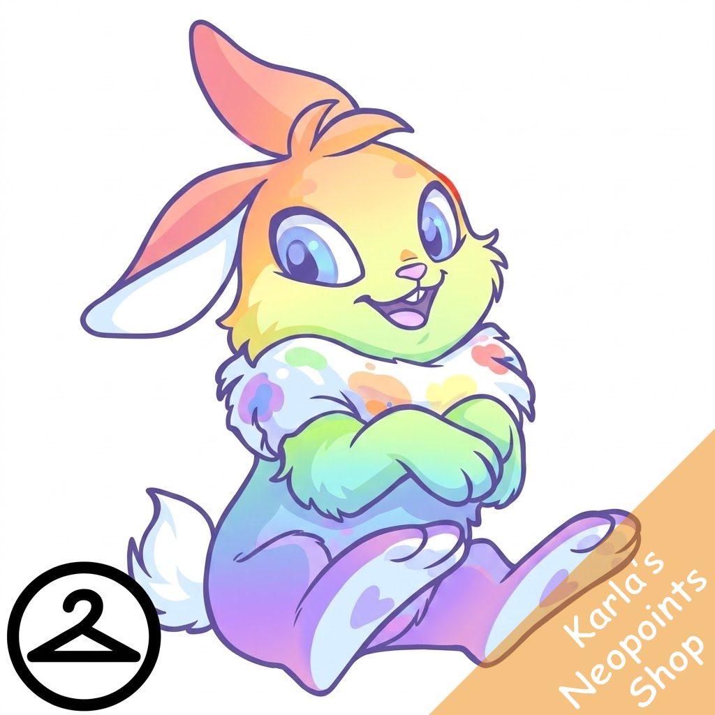 Prismatic Pastel: Adoring Rainbow Cybunny