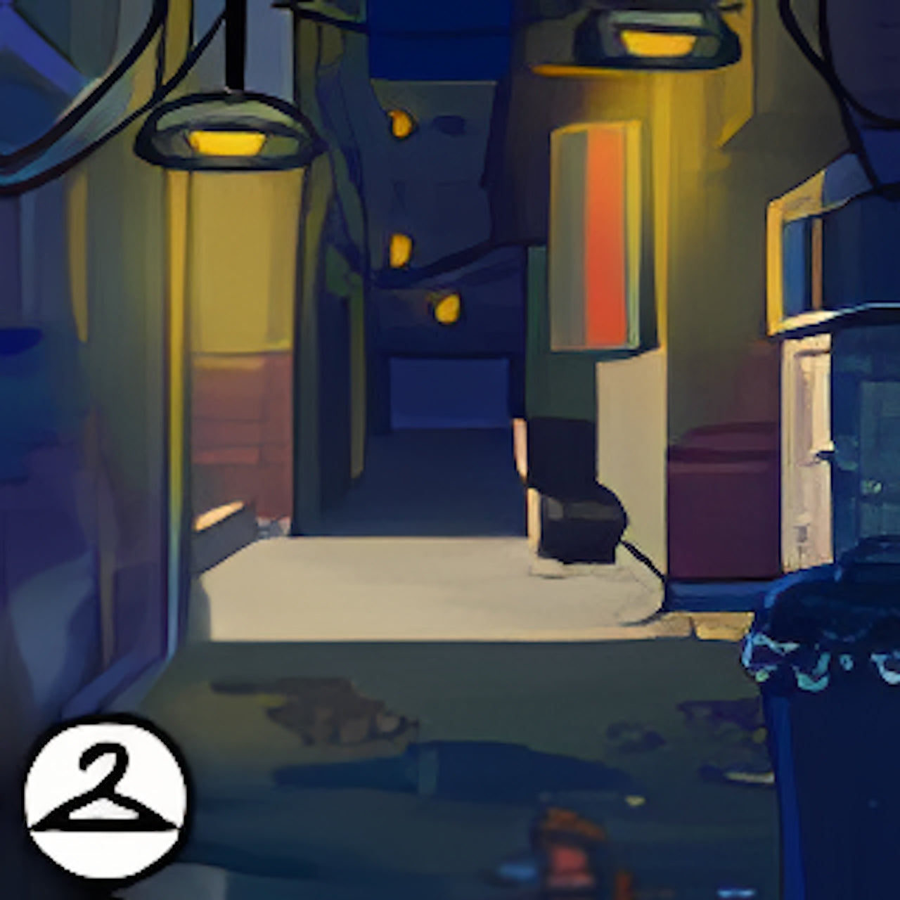 Nighttime City Alley Background