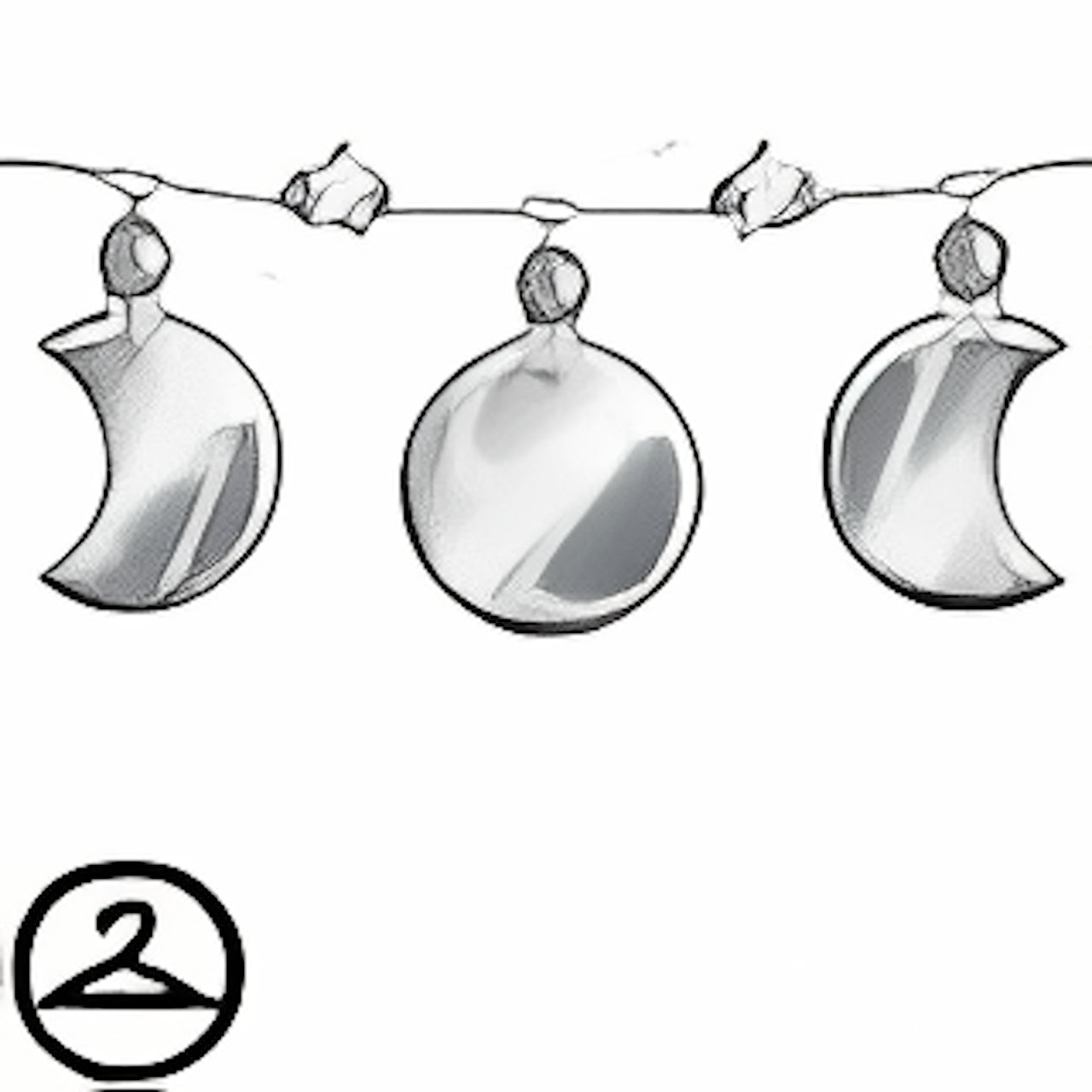 Dyeworks Silver: Moon Phases Garland