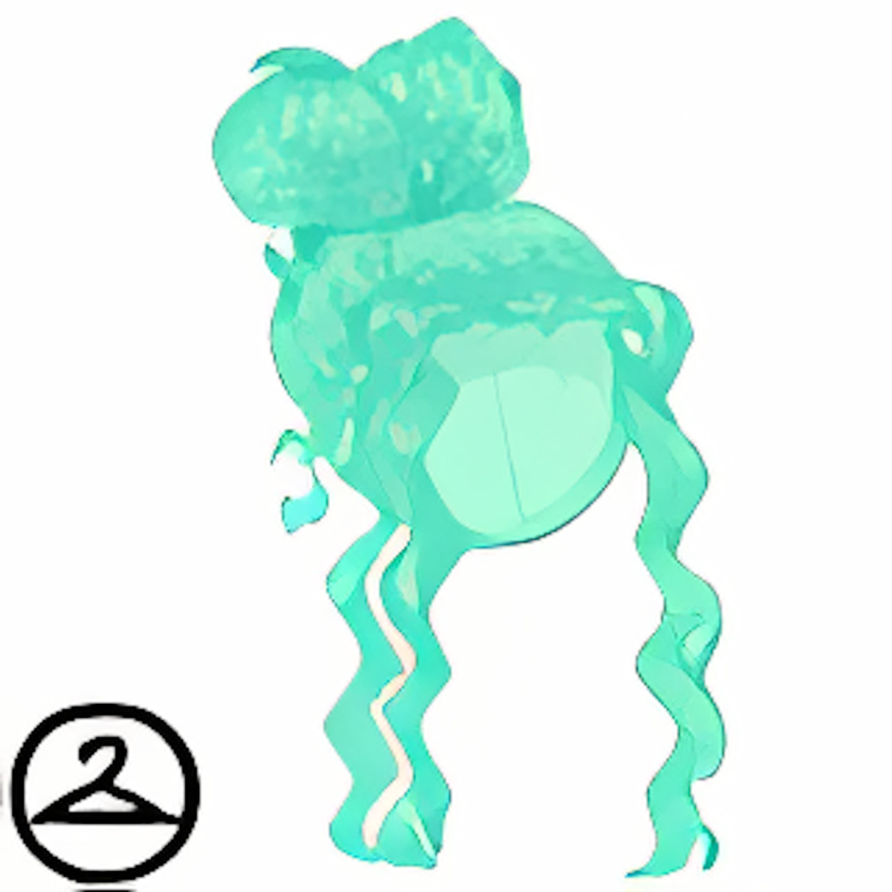 Dyeworks Teal: Maraquan Pink Heart Bun Wig