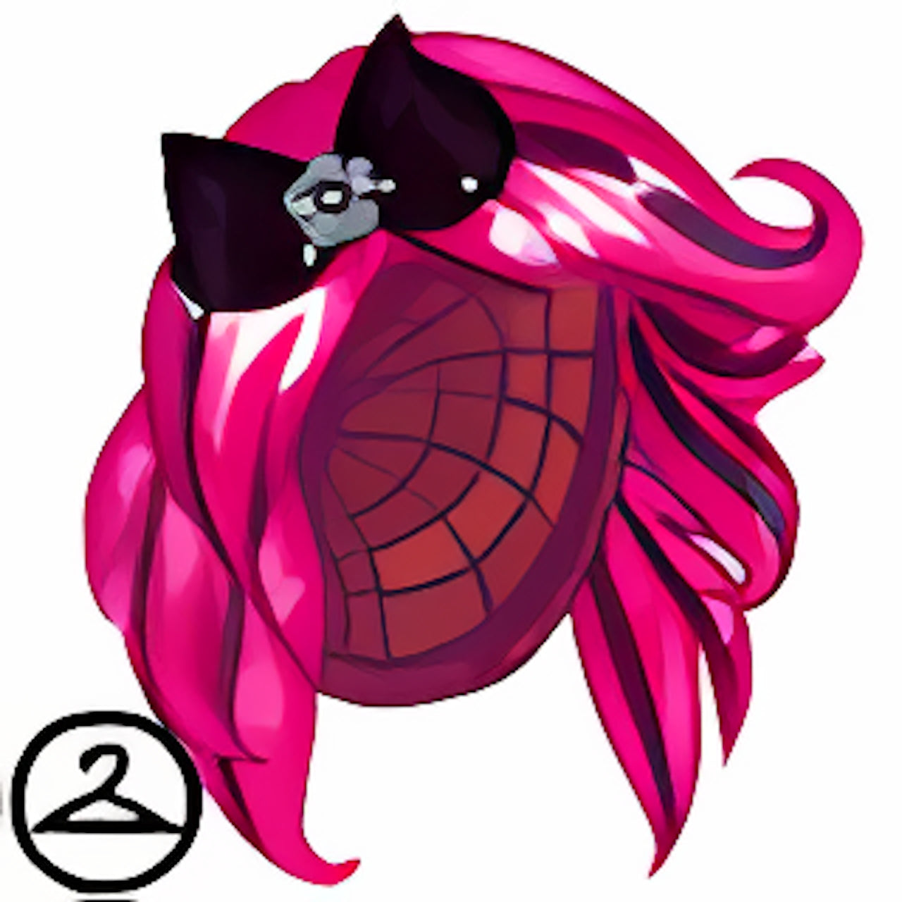 Radiant Pink Wig with Gothic Headband