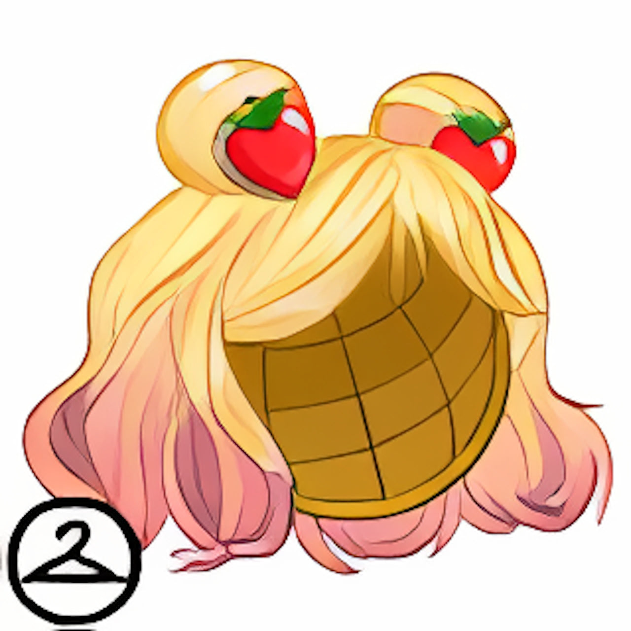 Strawberry Ombre Wig with Buns