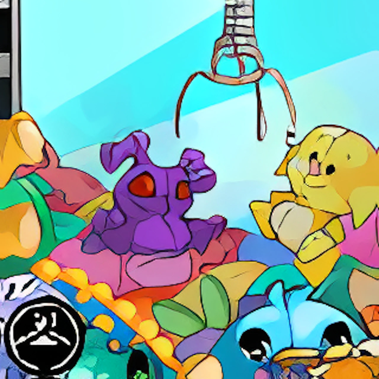 In a Claw Machine Background