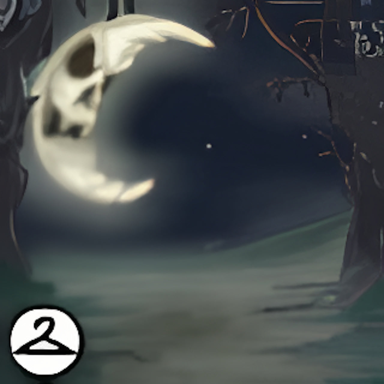Skeleton Moon Background