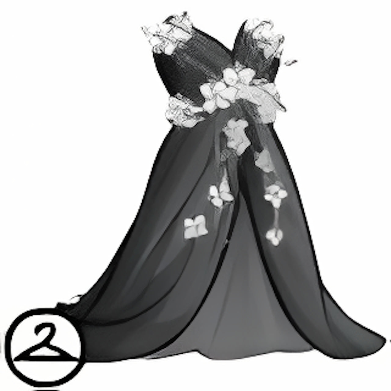 Dyeworks Black: Flowing Floral Dress