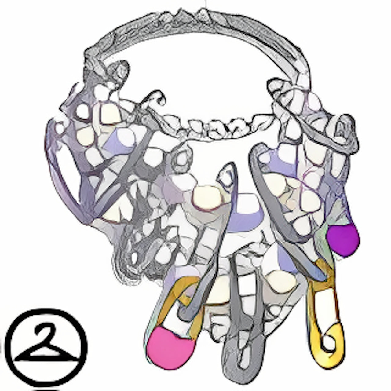 Pins and Paper Necklace