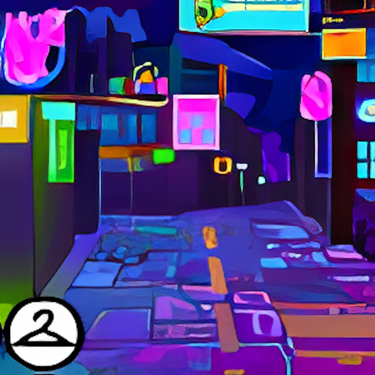 Premium Collectible: Nighttime Neon Signs Background