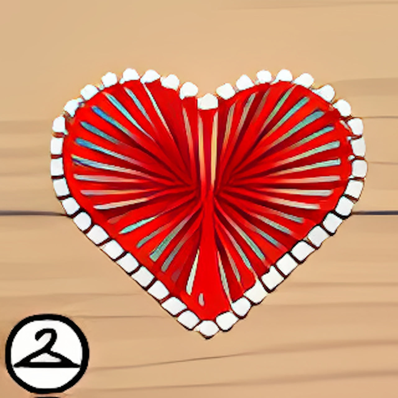 Premium Collectible: String Hearts Wooden Garland