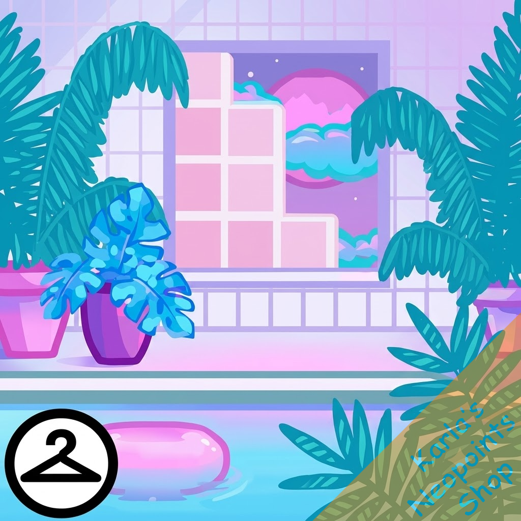 Vaporwave Indoor Pool Background