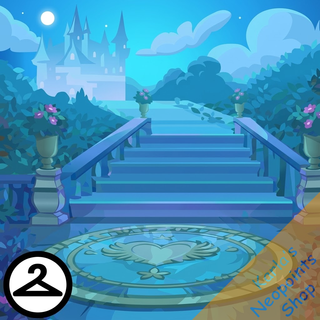 Midnight Castle Staircase Background