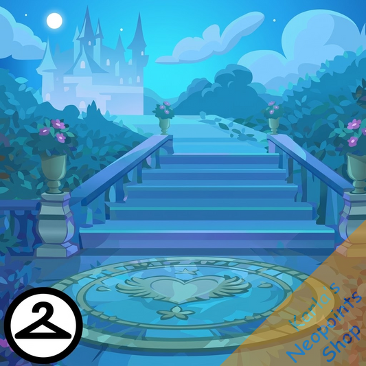 Midnight Castle Staircase Background