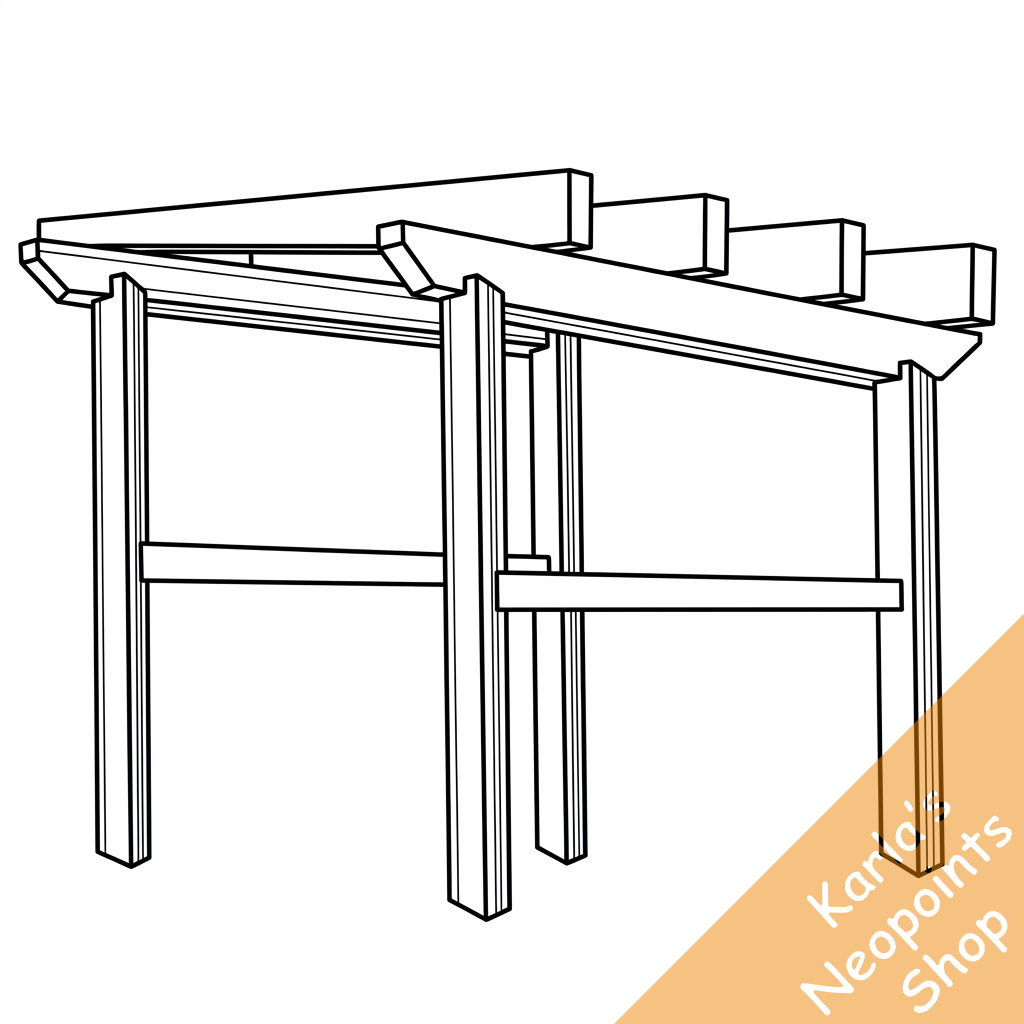 White Wood Pergola
