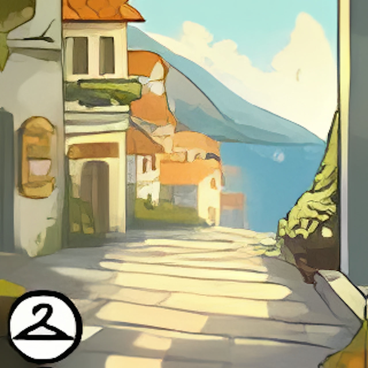 Coastal Town in Spring Background