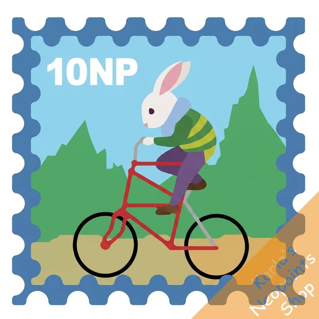 Cybunny on a Cycle Stamp