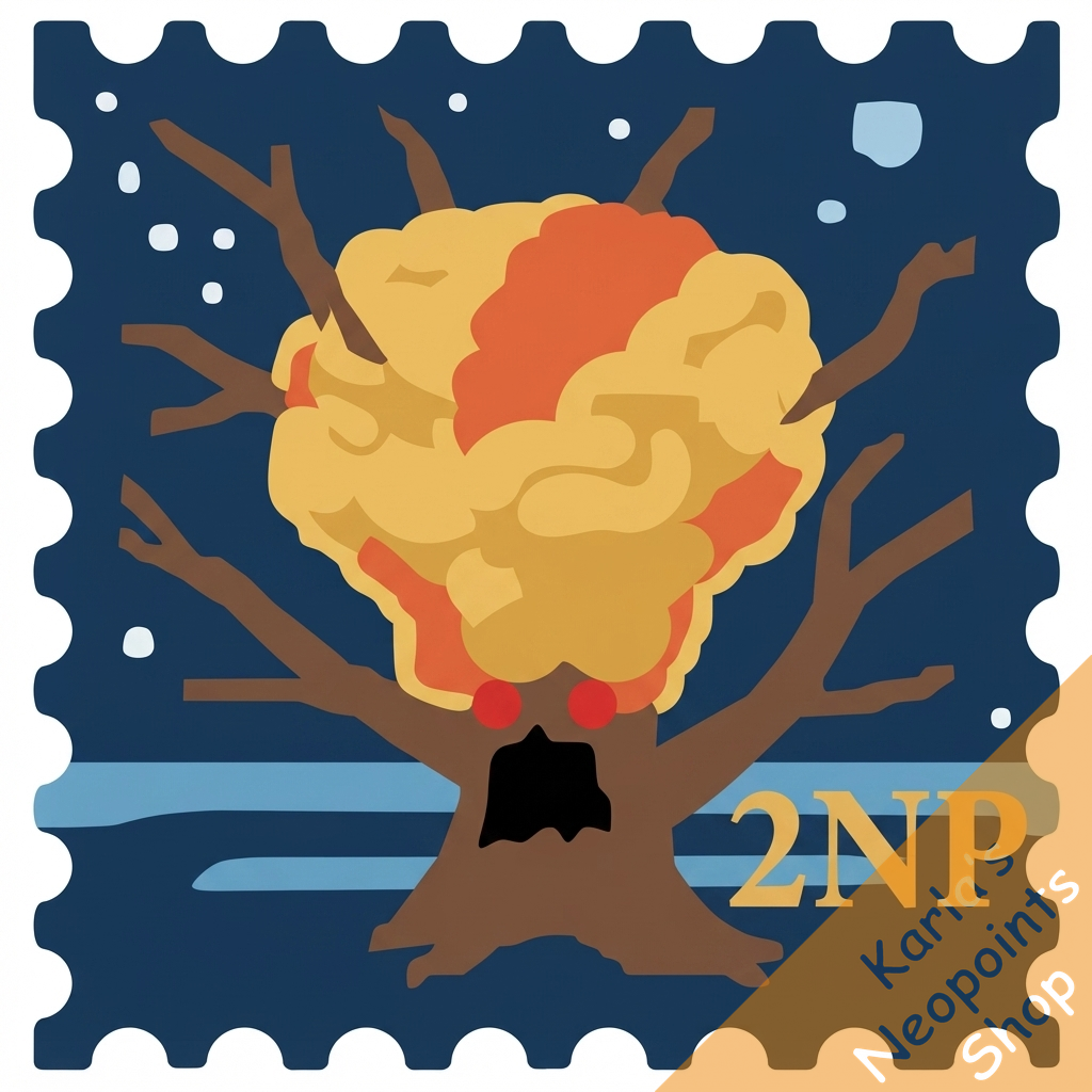 Glowing Brain Tree Stamp