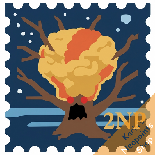 Glowing Brain Tree Stamp