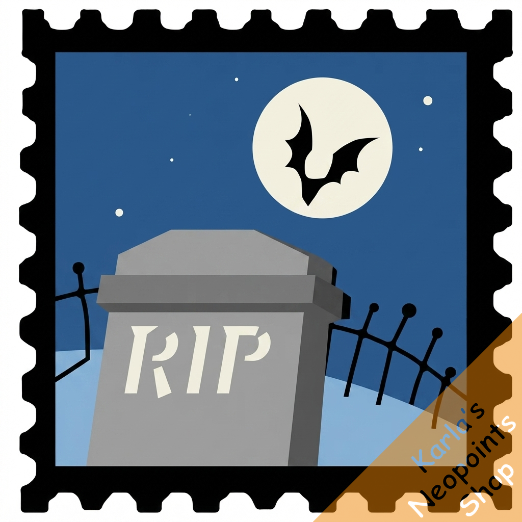 Spooky Gravestone Stamp