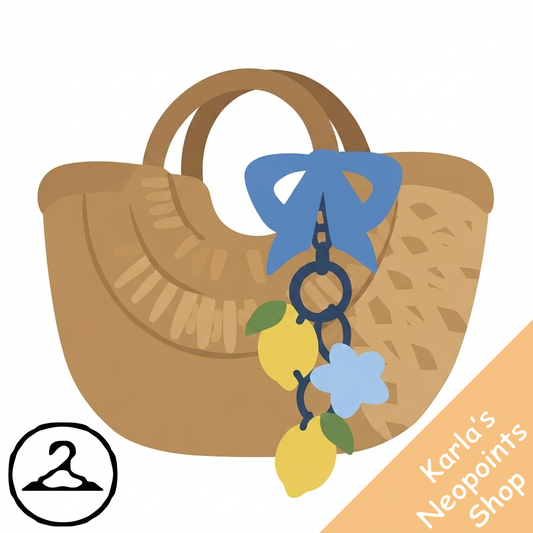 Wicker Purse with Lemon Charms Handheld