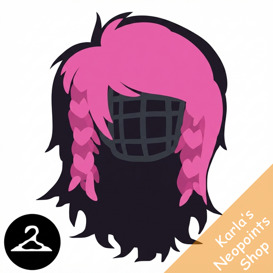 Neon Pink Wig with Black Highlights