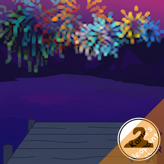 Fireworks on a Lake Background