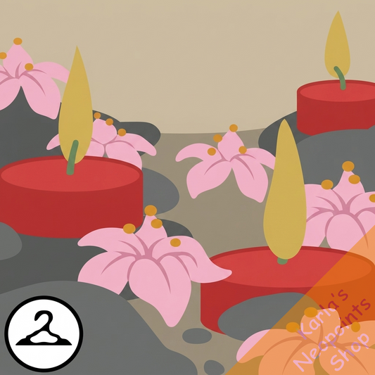 Red Candle and Flower Foreground