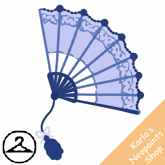 Silver And Blue Fan Handheld