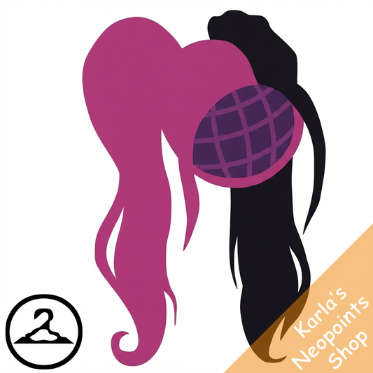 Purple & Black Ponytails Wig