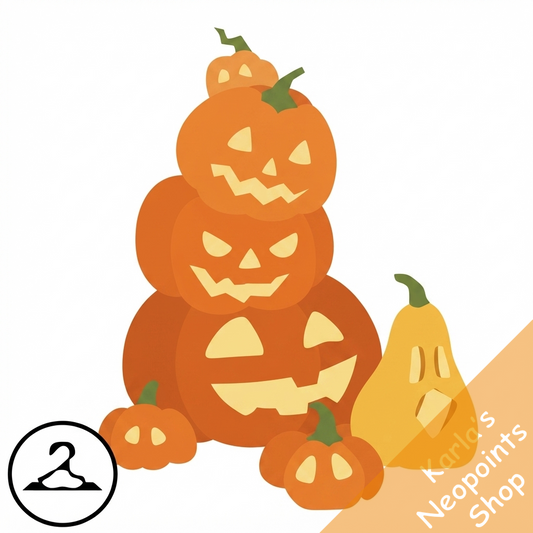 Stack of Jack-O-Lanterns Background Item