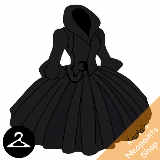 High Collared Black Dress