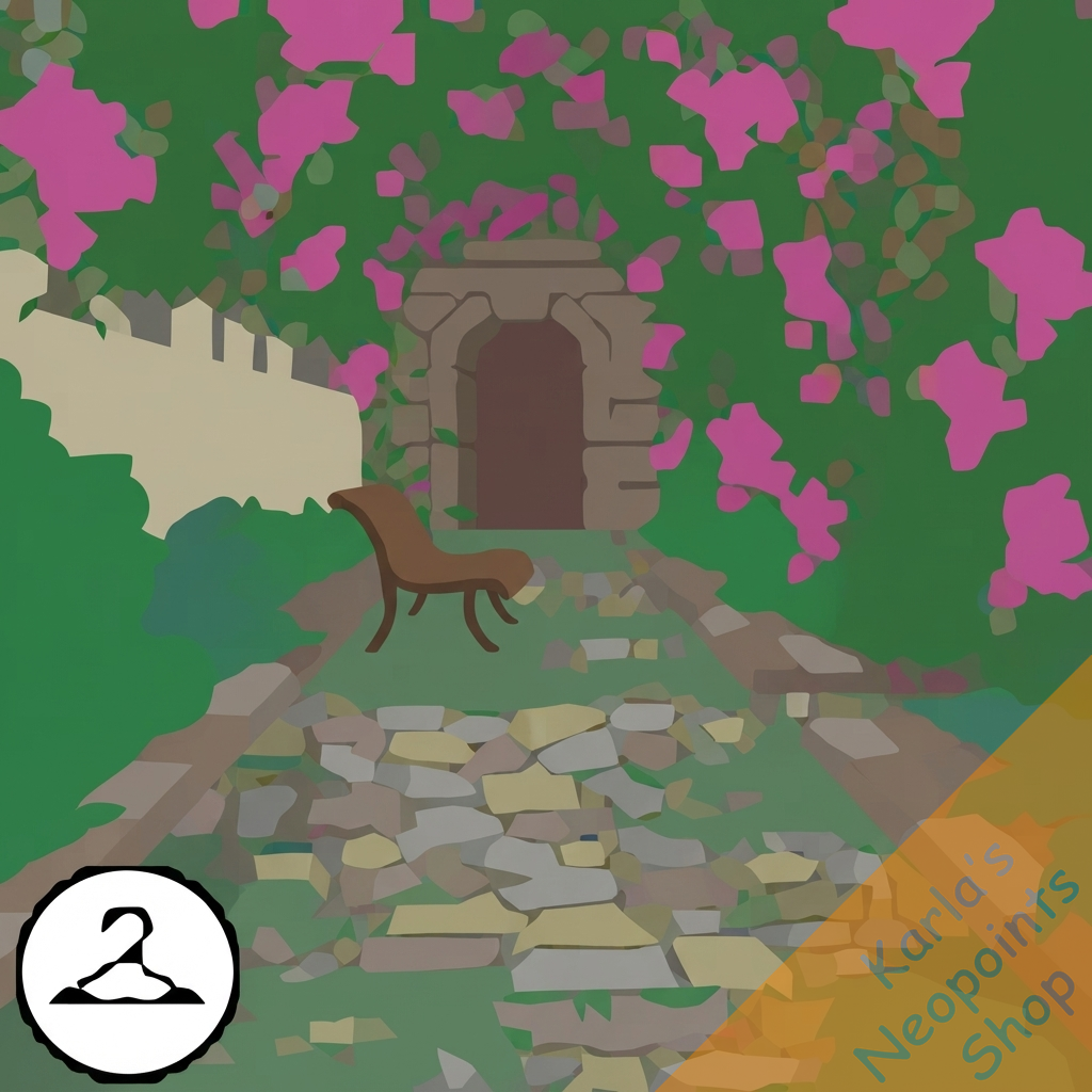 Lonely Garden Path Background