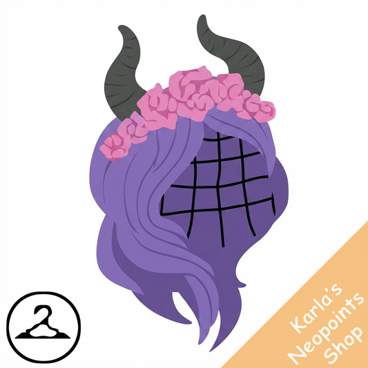 Horned Wig with Flowers
