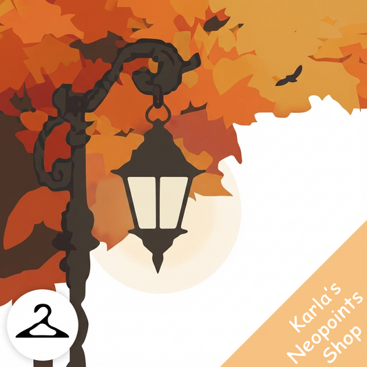 Premium Collectible: Autumn Lamp Post and Trees Garland