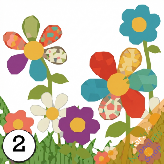 Patchwork Flowers Foreground