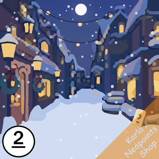 Nighttime Winter Village Background