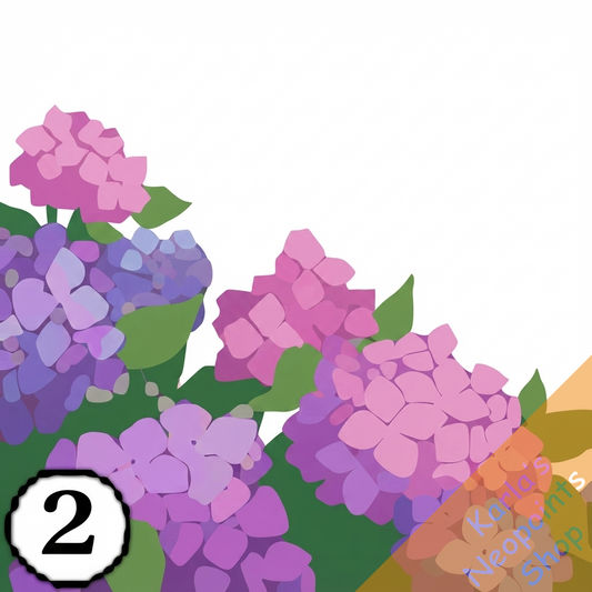 Plentiful Hydrangea Flowers Foreground