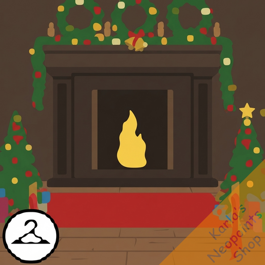 Holidays by the Fireplace Background