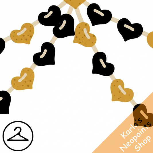 Gold and Black Heart Garland